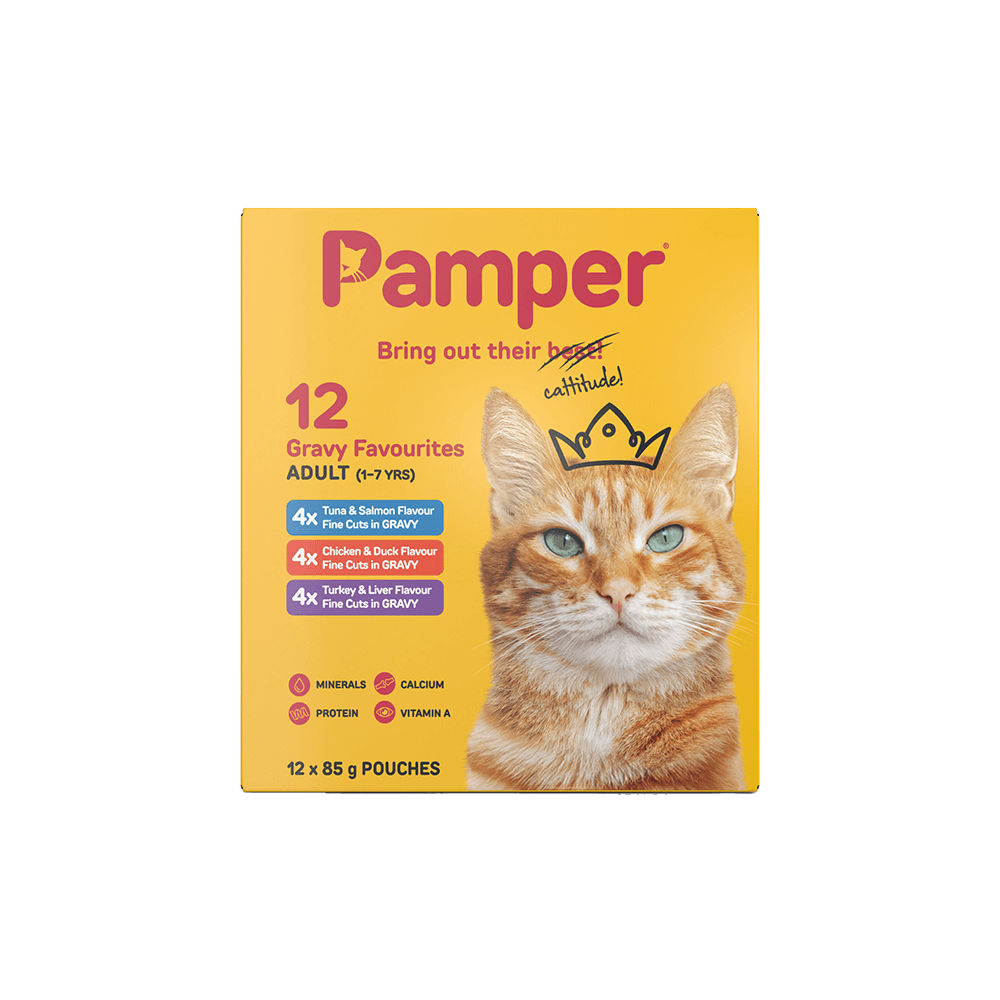 Pamper Fine Cuts Cat Multipack Gravy Favourites 85gm X 12