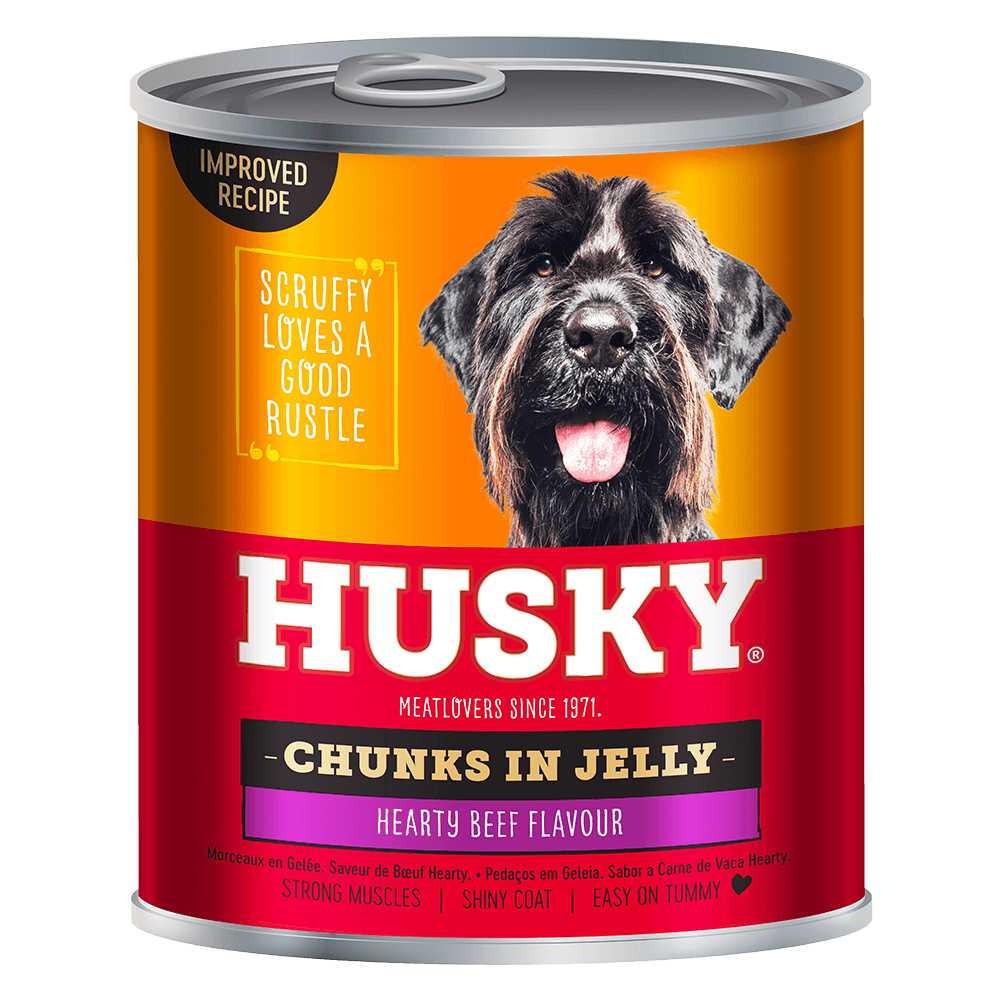 Husky Chunks In Jelly Beef Wet Dog Food 775gm x 6