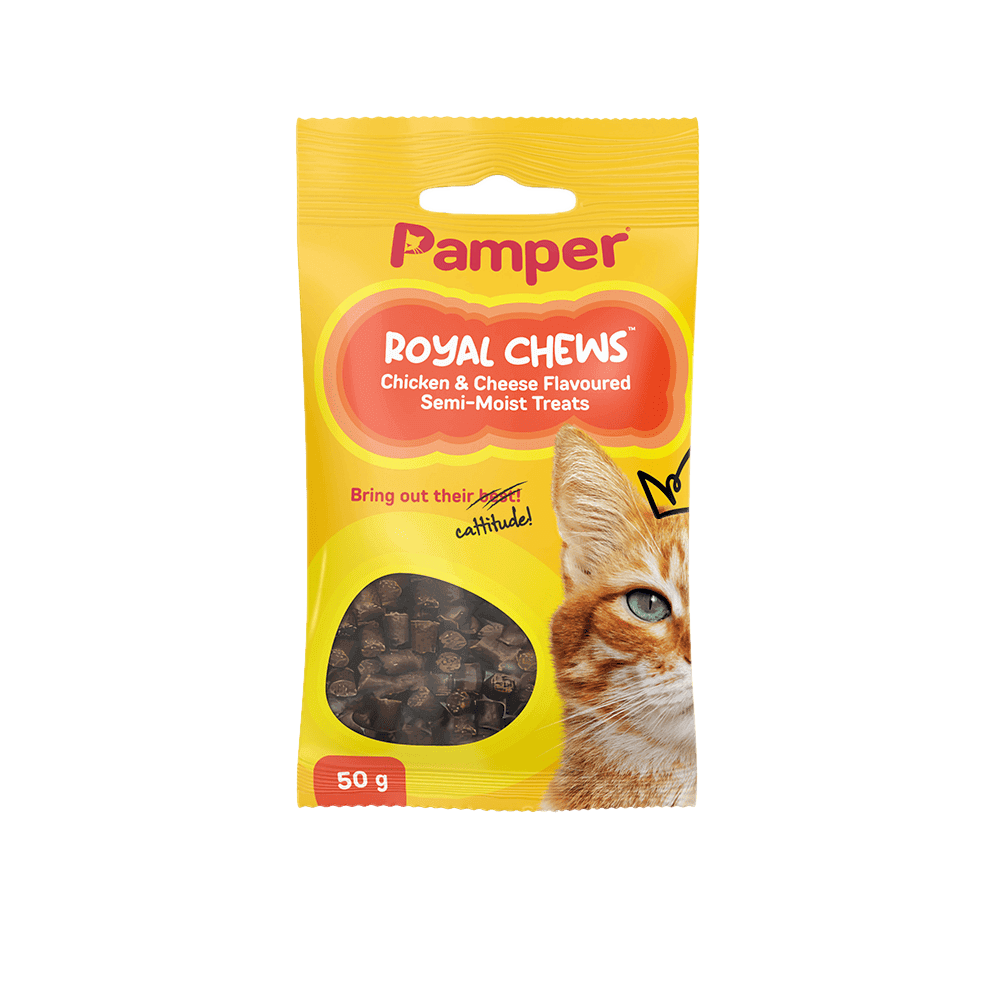 Pamper Royal Chews Chicken & Cheese Cat Treats 50gm